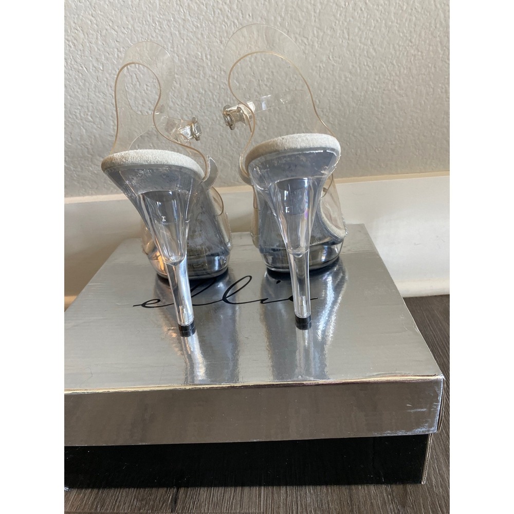 Ellie M-Jewel Clear Rhinestone Prom Pageant Competition Heels 5in Stiletto SZ: 8 - Picture 4 of 7